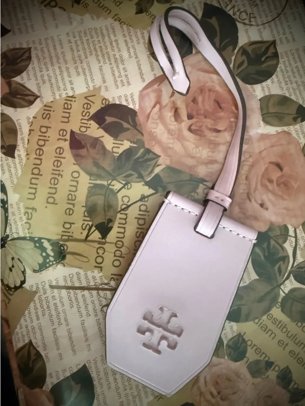 Tory Burch GUC Leather Luggage Tag - Picture 1 of 4